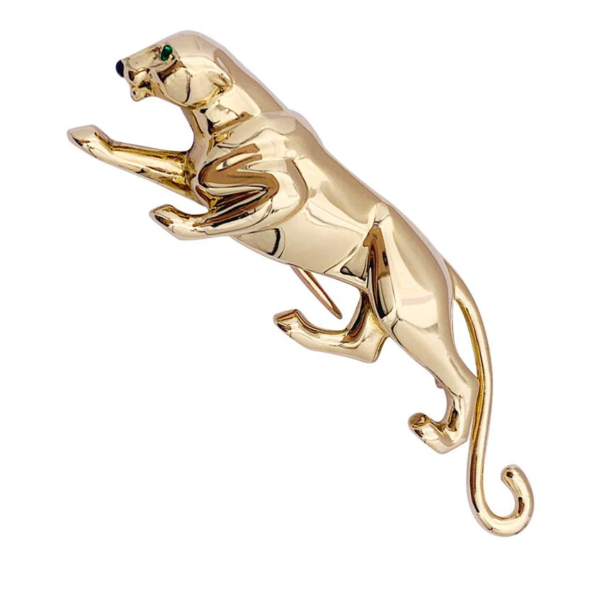 CARTIER “Samantha” brooch in emerald yellow gold and onyx - Image 4