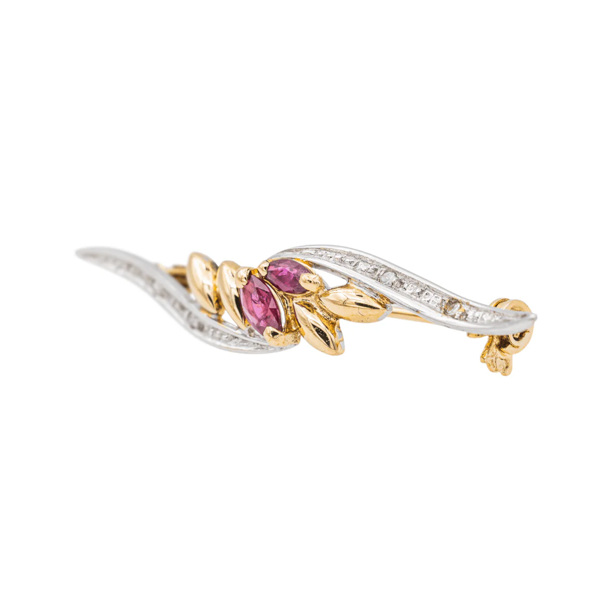 Yellow gold Ruby Brooch - Image 3