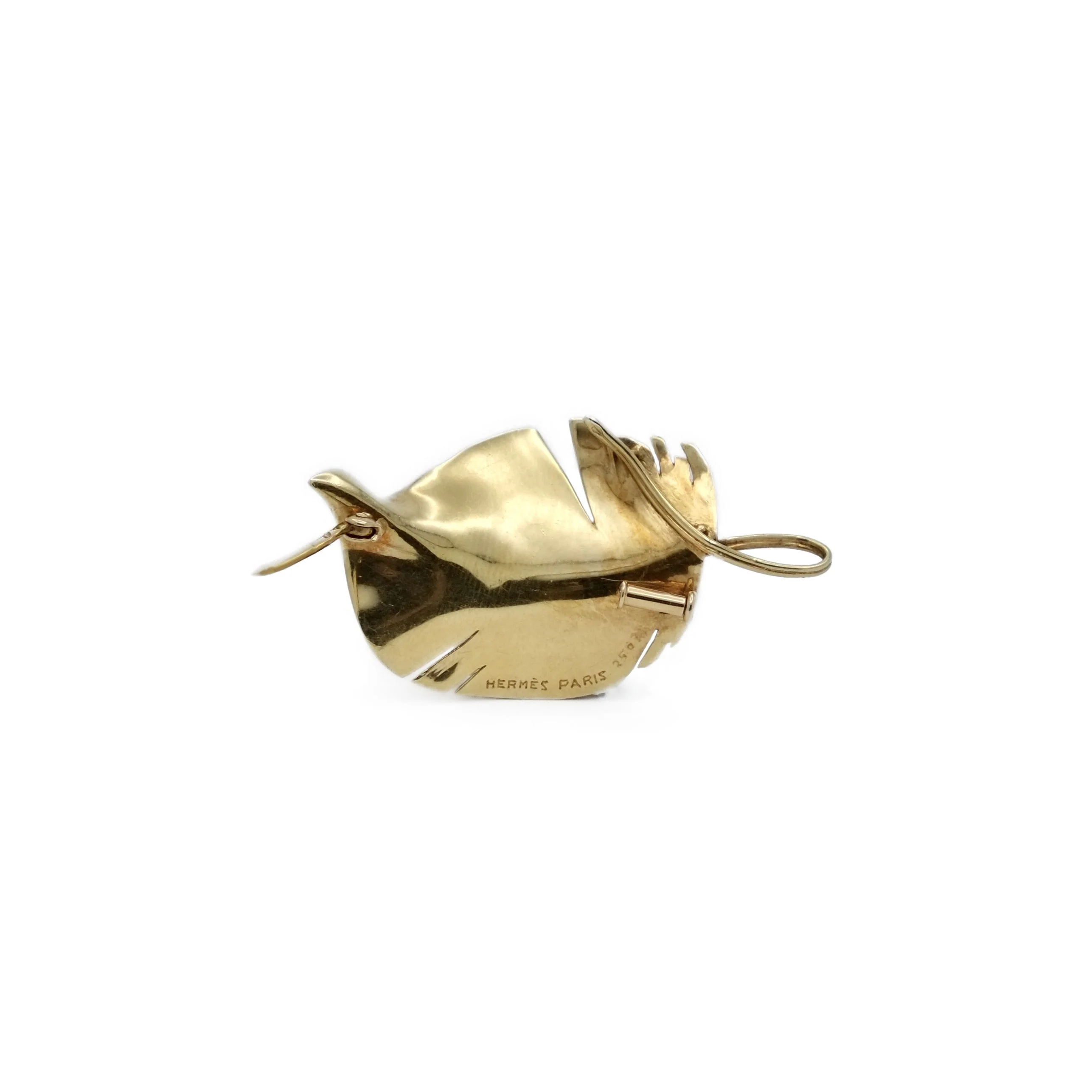 Brooch HERMÈS Plume in yellow gold - Image 4