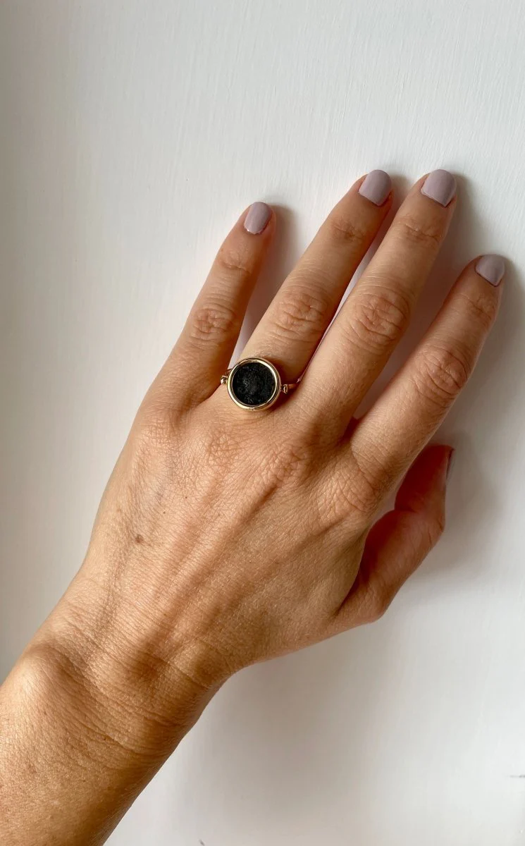 Bulgari Ancient Coin Gold Flip Ring - Image 13