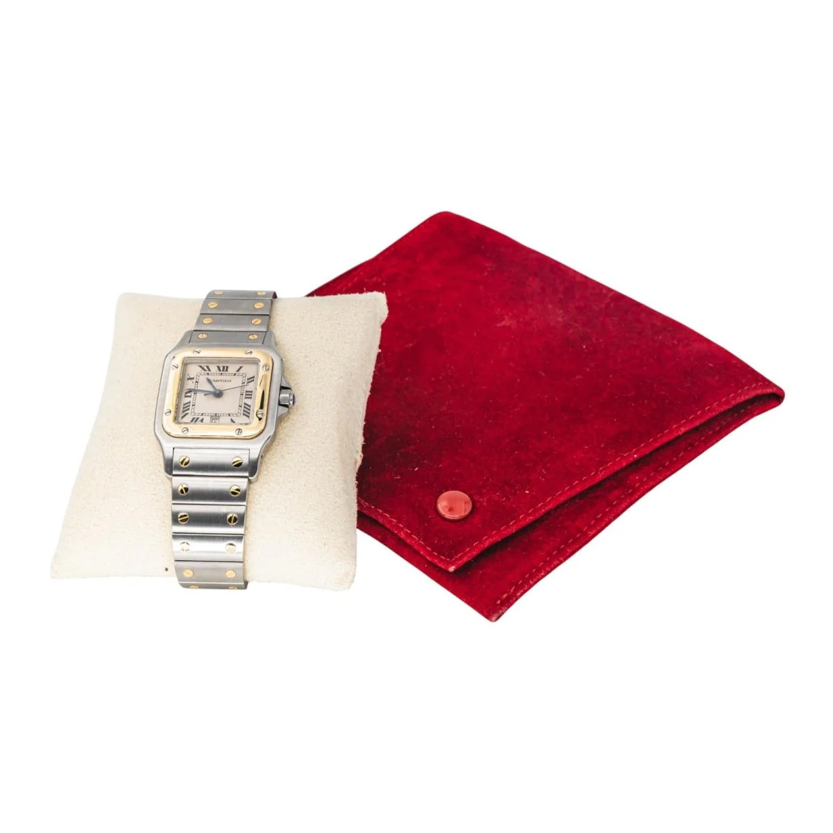 Watch CARTIER "Santos" in yellow gold, steel and quartz - Image 9