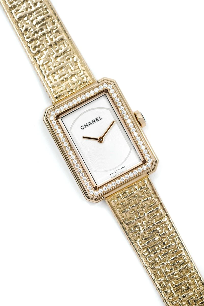 Watch CHANEL "Boy-Freid" in beige gold, tweed and diamonds - Image 6