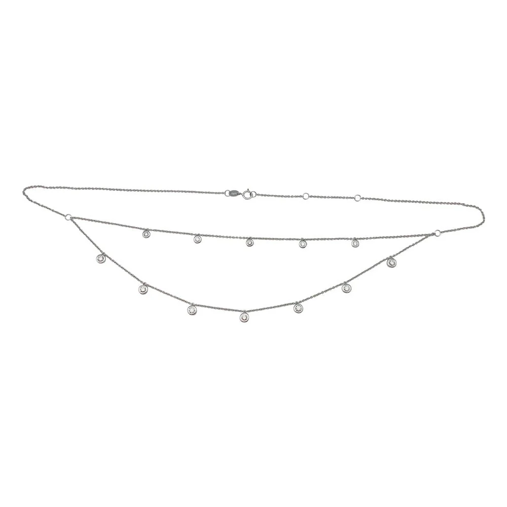 Drapery necklace in white gold and diamonds - Image 4