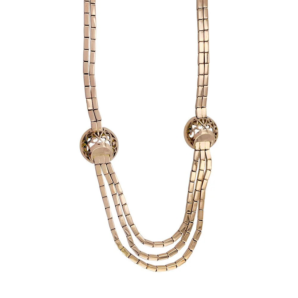 Draperie necklace in pink gold, circa 1950 - Image 4
