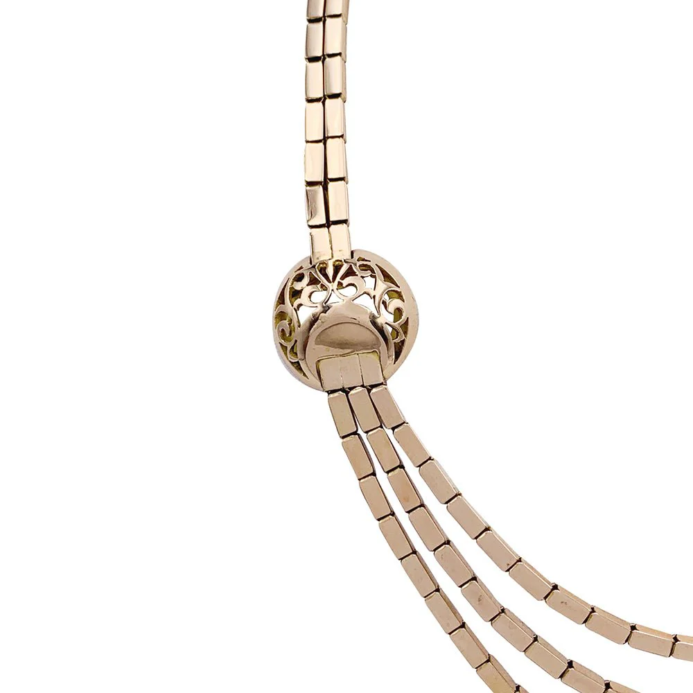 Draperie necklace in pink gold, circa 1950 - Image 7