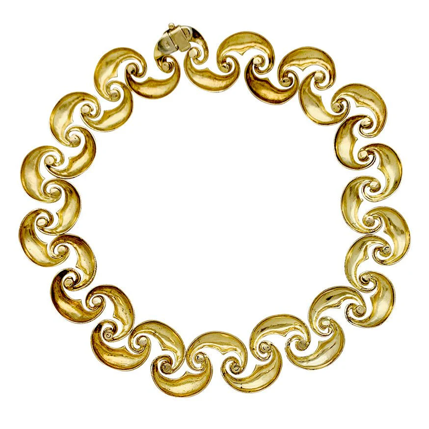 Textured yellow gold necklace - Image 6