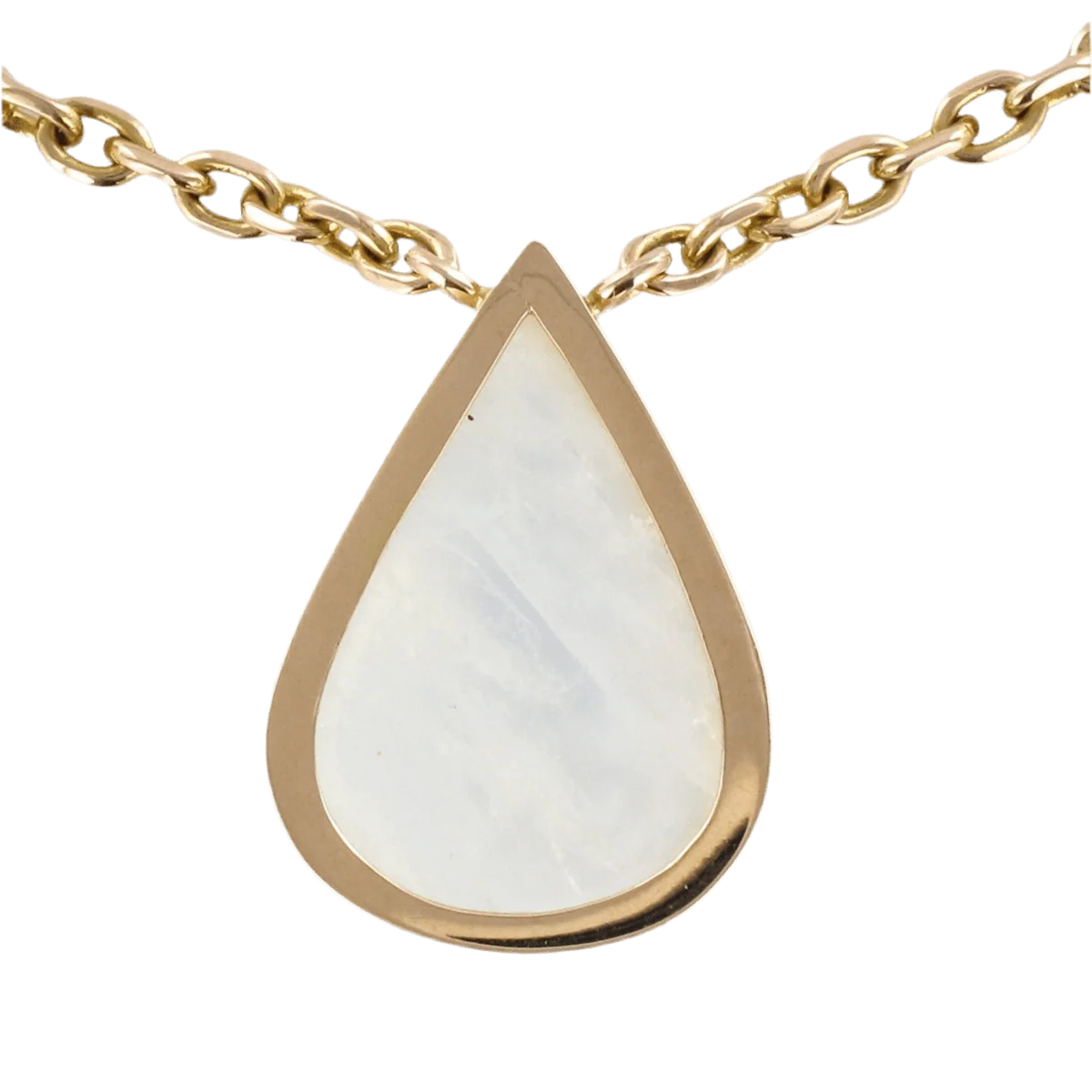 Yellow gold chain necklace with labradorites - Image 5