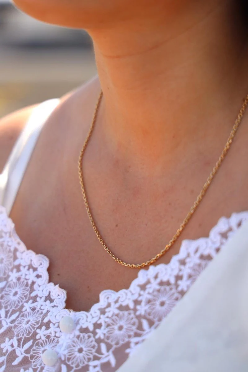 Cable link necklace Yellow gold - Image 2