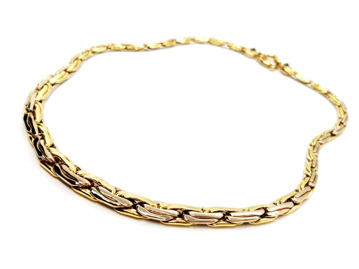 Maille bean necklace in yellow gold and sapphires - Image 6