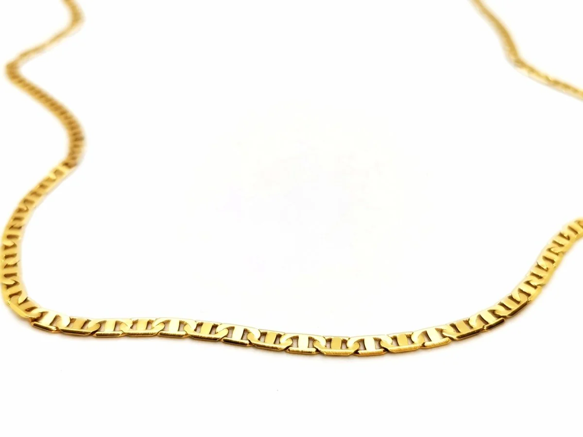 Navy mesh necklace Yellow gold - Image 5