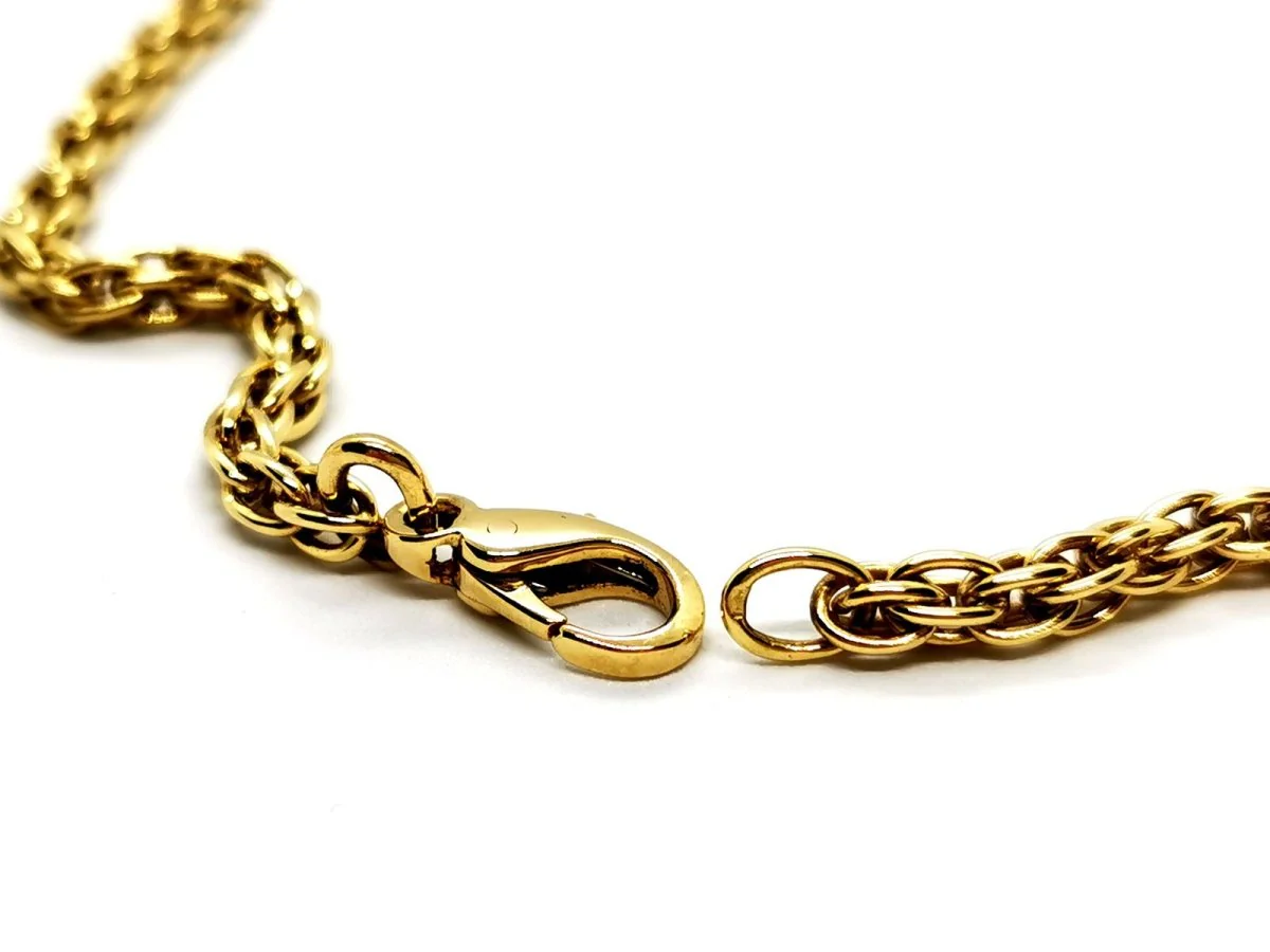 Oval mesh necklace Yellow gold - Image 9