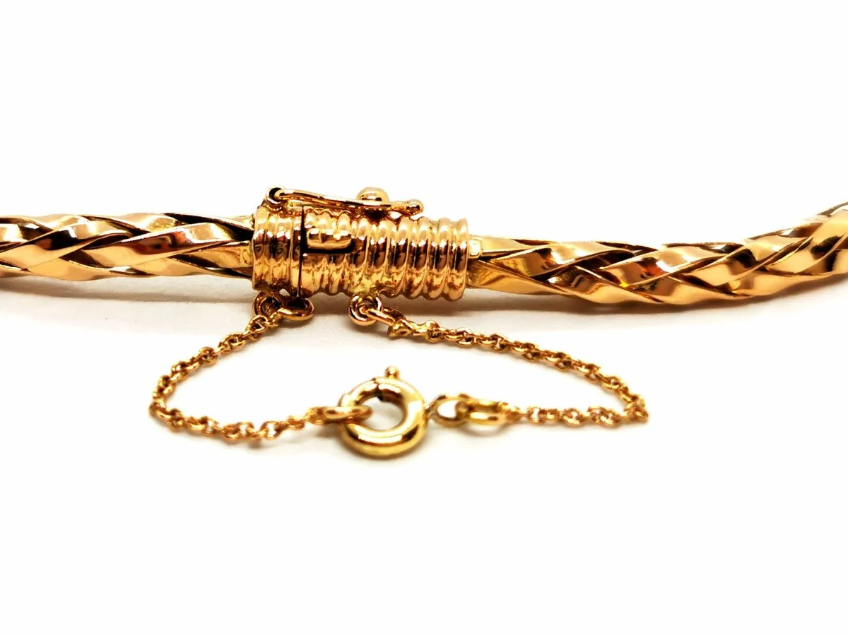 Palm tree mesh necklace in rose gold - Image 4