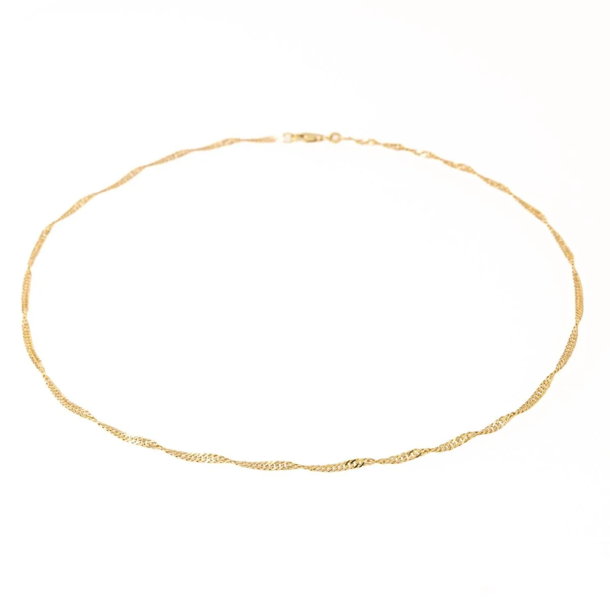 Twisted mesh chain necklace in yellow gold - Image 2