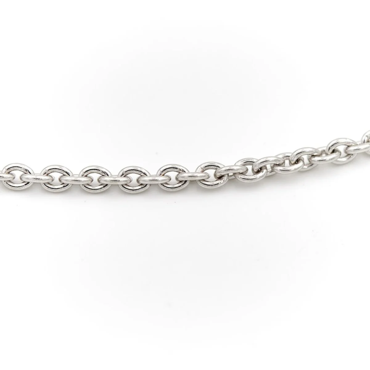 Round mesh chain necklace in white gold - Image 2