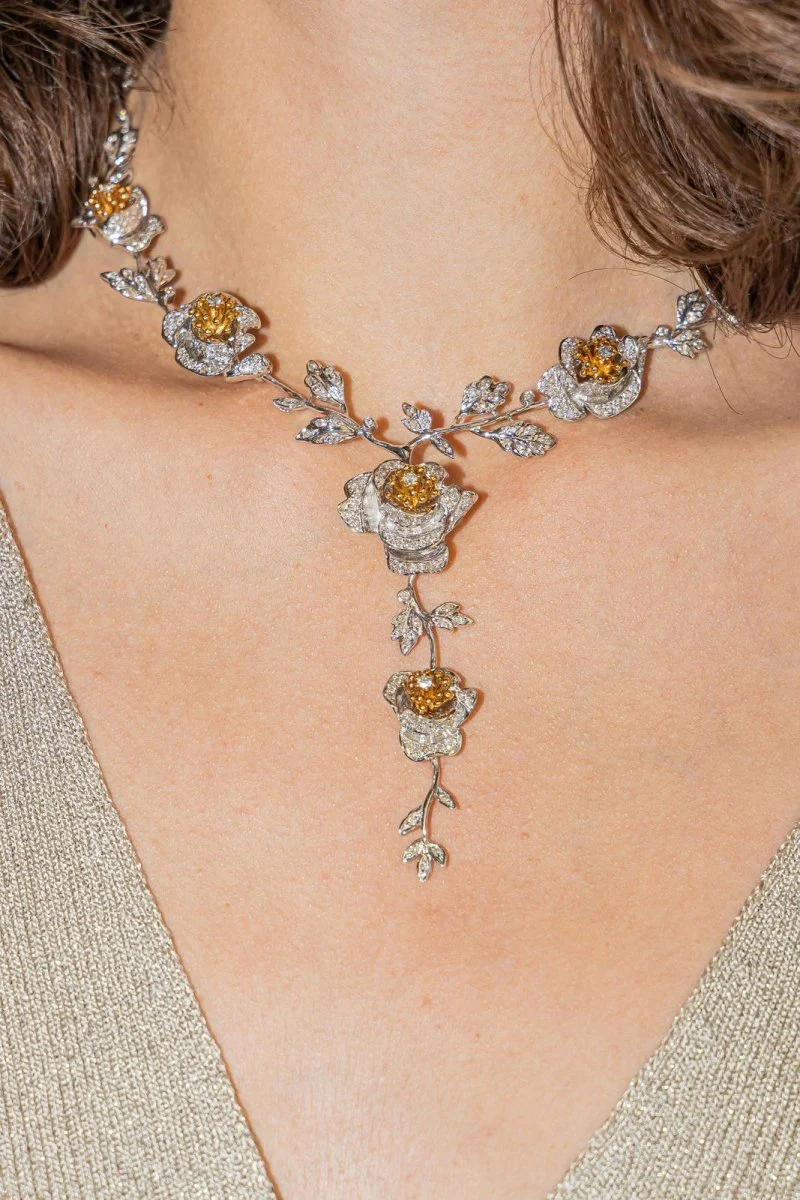 White Gold Diamond Necklace - Image 2