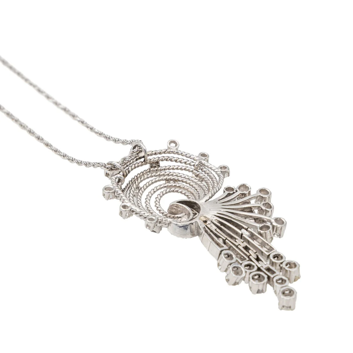 White Gold Diamond Necklace - Image 5