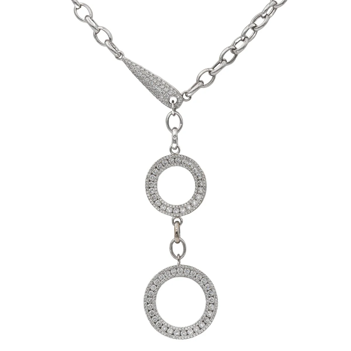 White Gold Diamond Necklace - Image 3