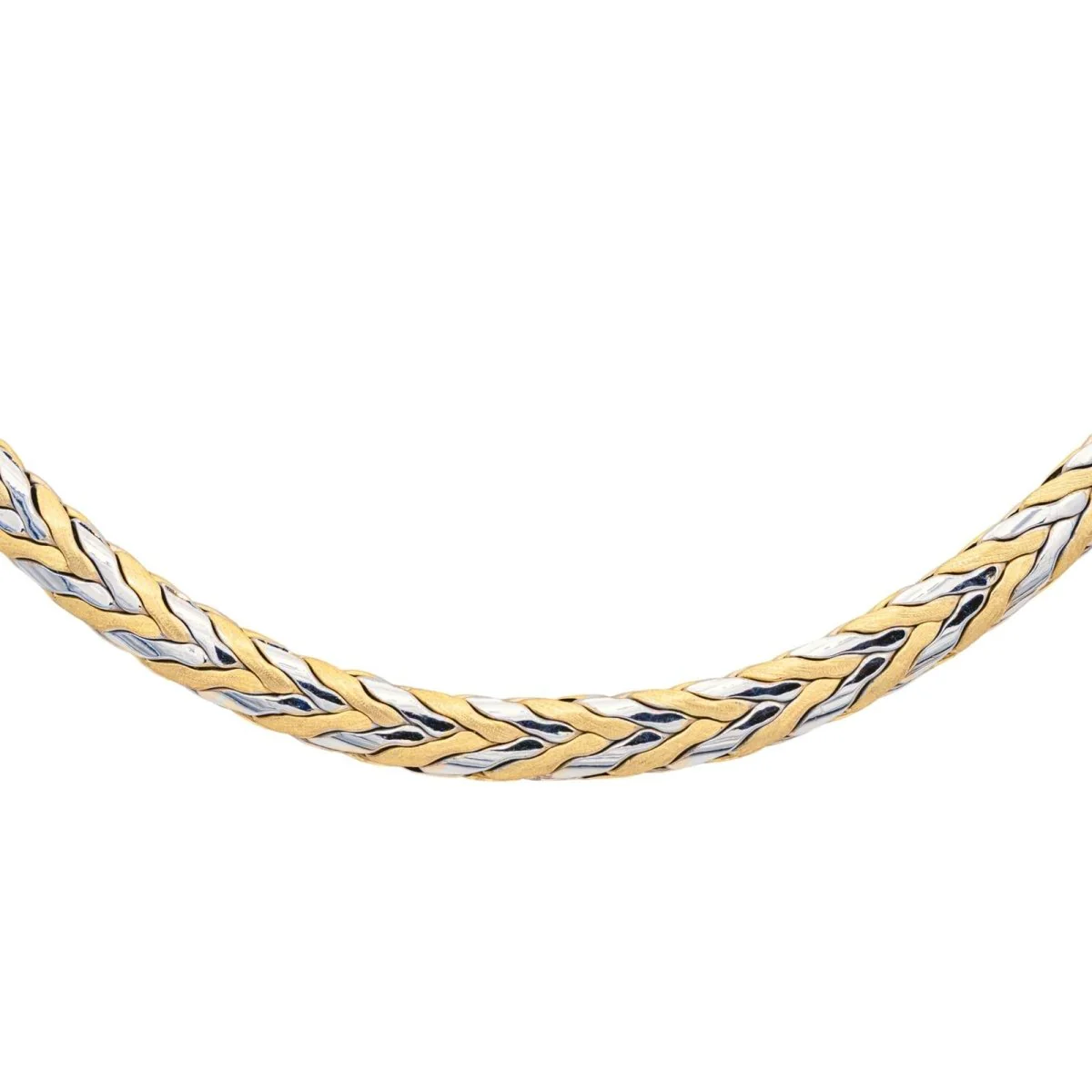 Necklace Mesh yellow gold and white gold - Image 4