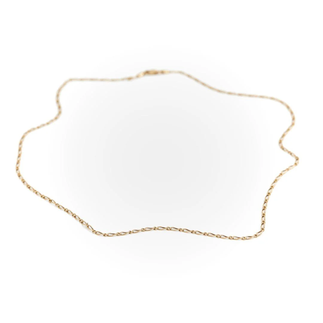 Alternating link chain necklace in yellow gold - Image 2
