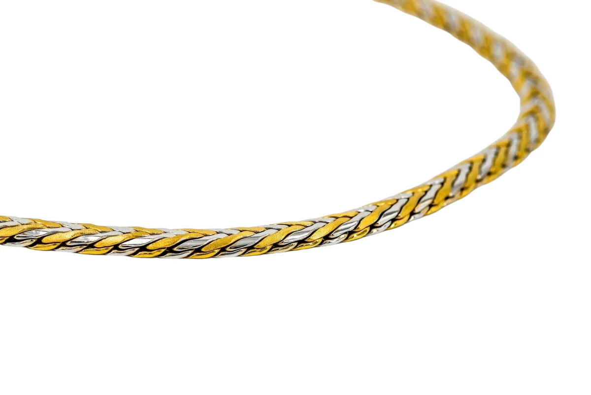 Palm tree chain necklace in 2 golds - Image 5