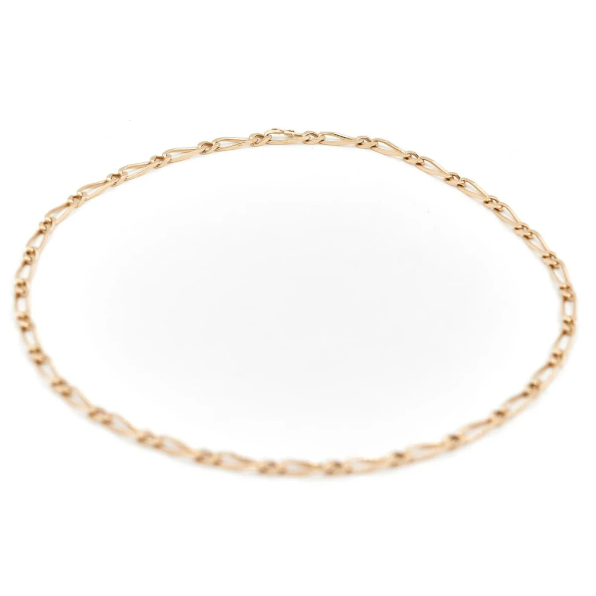 Alternating link chain necklace in yellow gold - Image 2