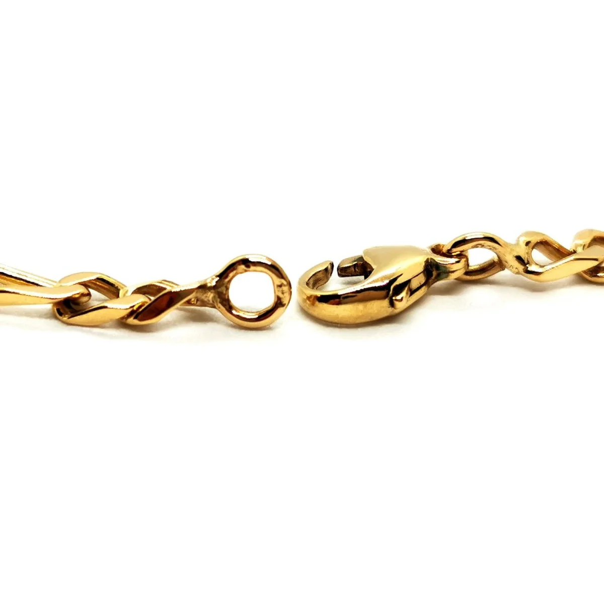 Figaro mesh chain necklace in yellow gold - Image 3