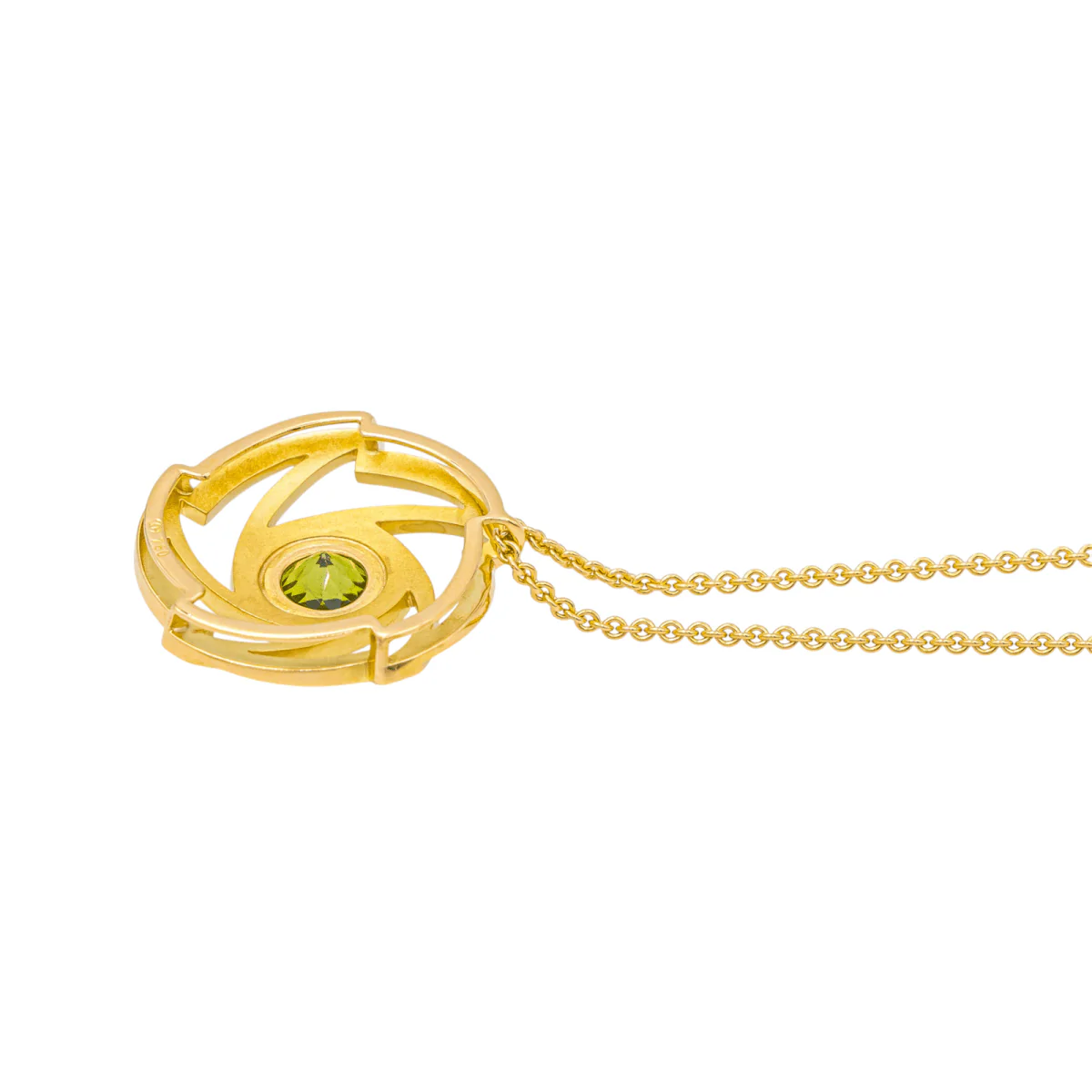 Yellow gold and peridot pendant necklace - Image 5