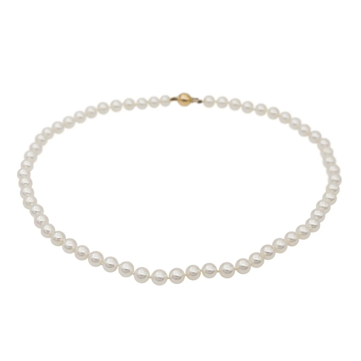 Yellow Gold Pearl Necklace - Image 6