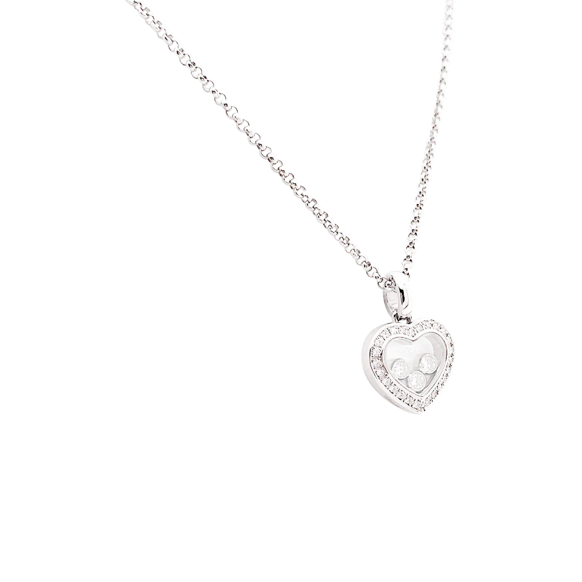 CHOPARD “Happy Diamonds Icons” pendant necklace in white gold with diamonds - Image 3