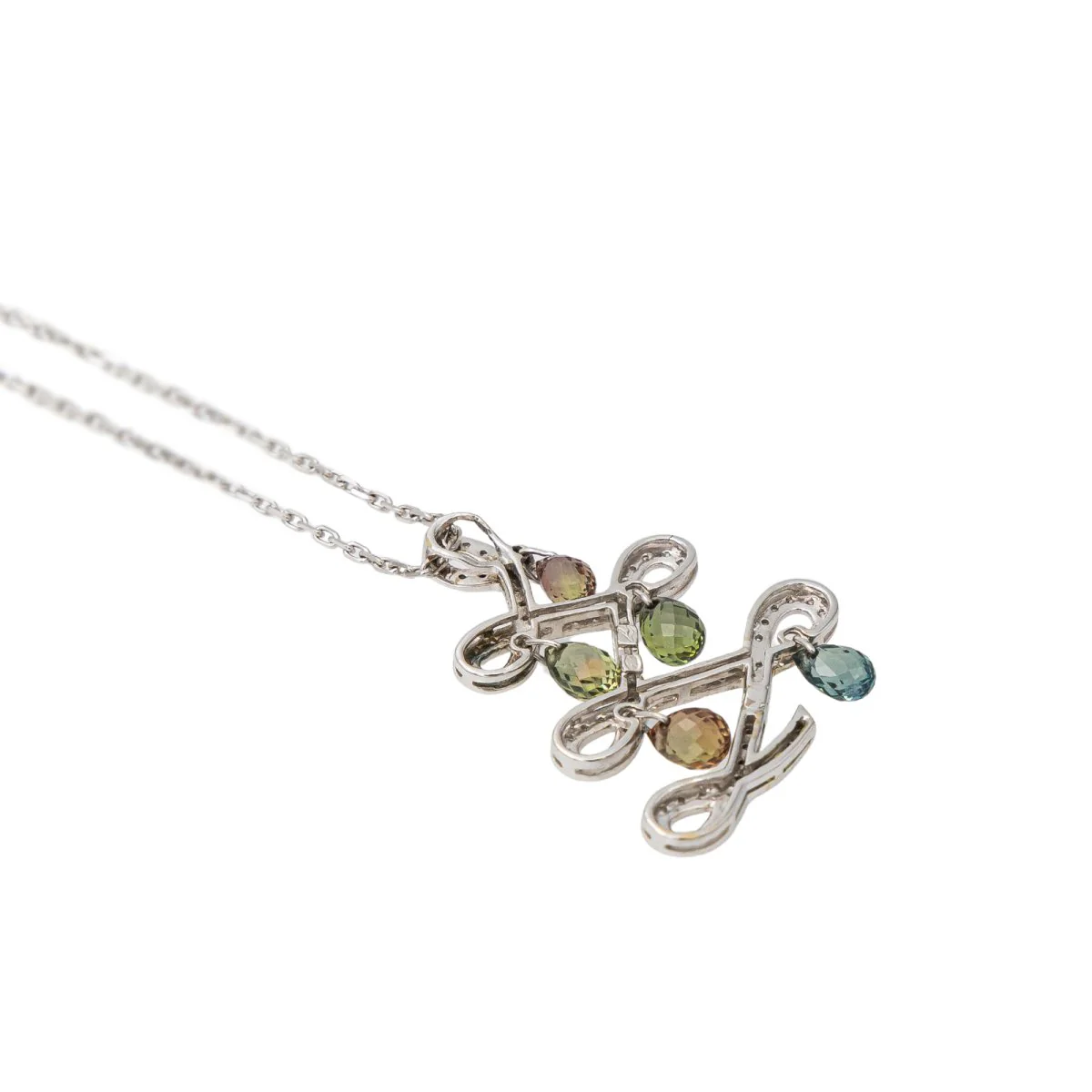 White gold and diamond pendant necklace - Image 4