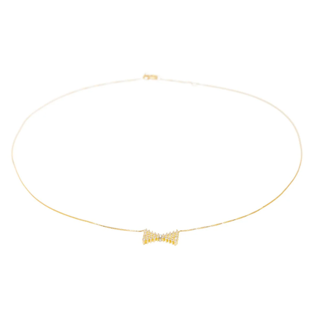 Yellow Gold Diamond Pendant Necklace - Image 7