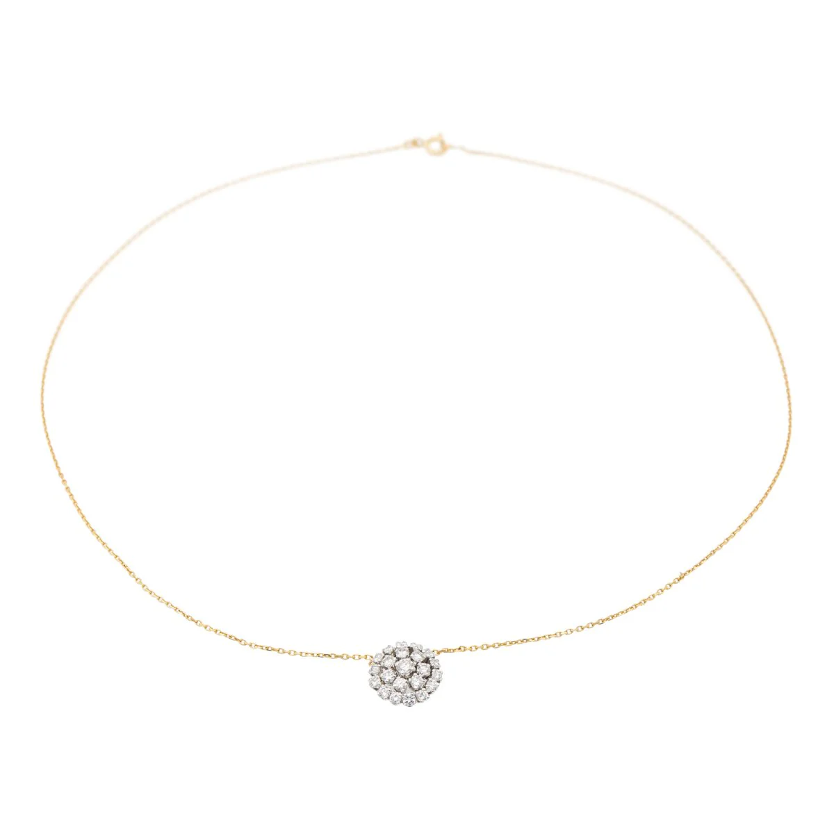 Yellow Gold Diamond Pendant Necklace - Image 7