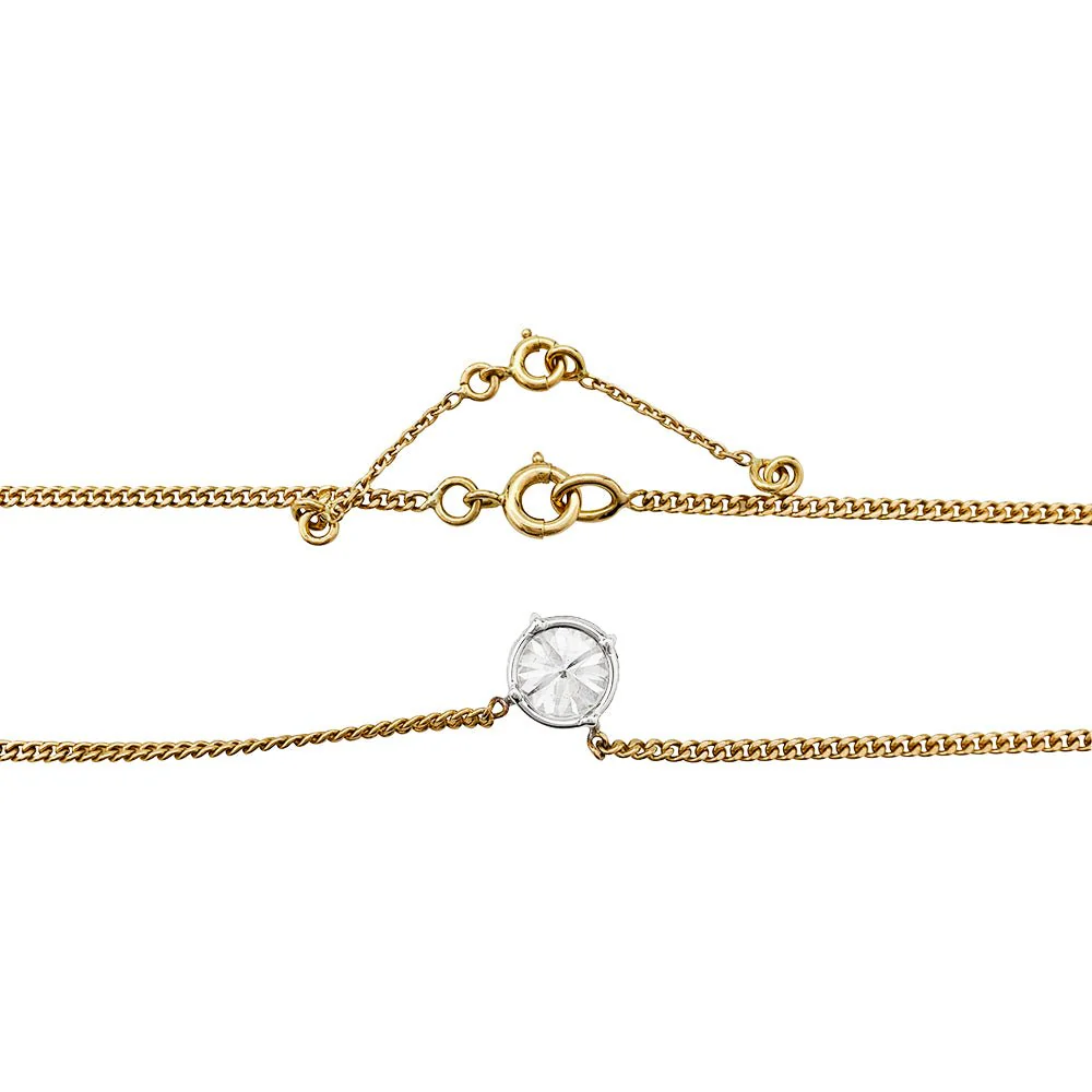 Two gold and diamond solitaire necklace - Image 4