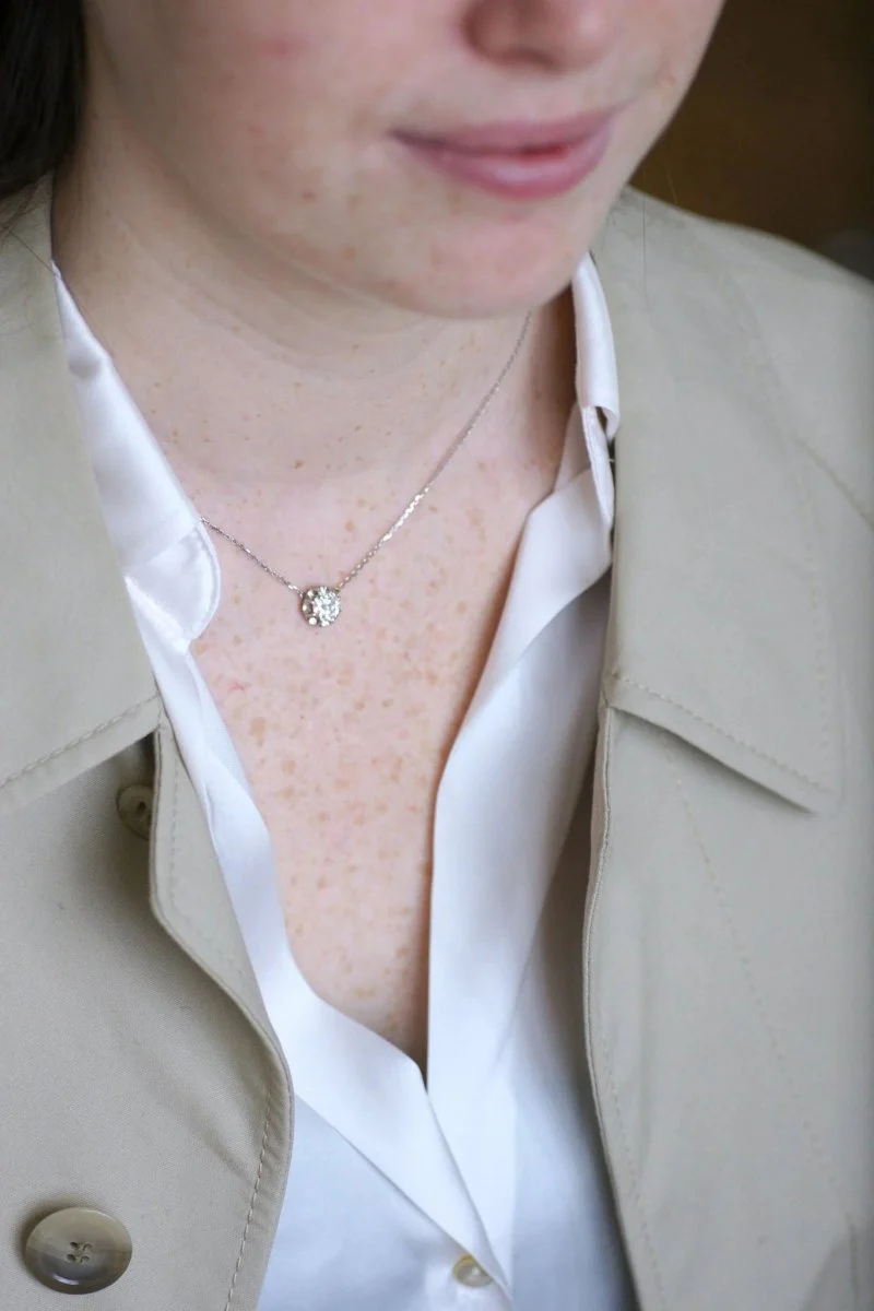 Diamond solitaire necklace 1.24 Cts - Image 7