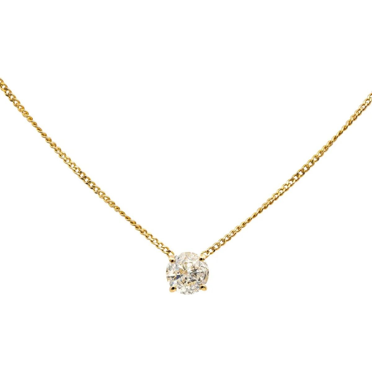 Yellow gold and diamond pendant necklace - Image 3