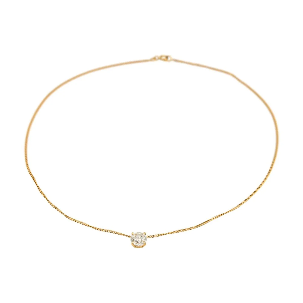 Yellow gold and diamond pendant necklace - Image 4