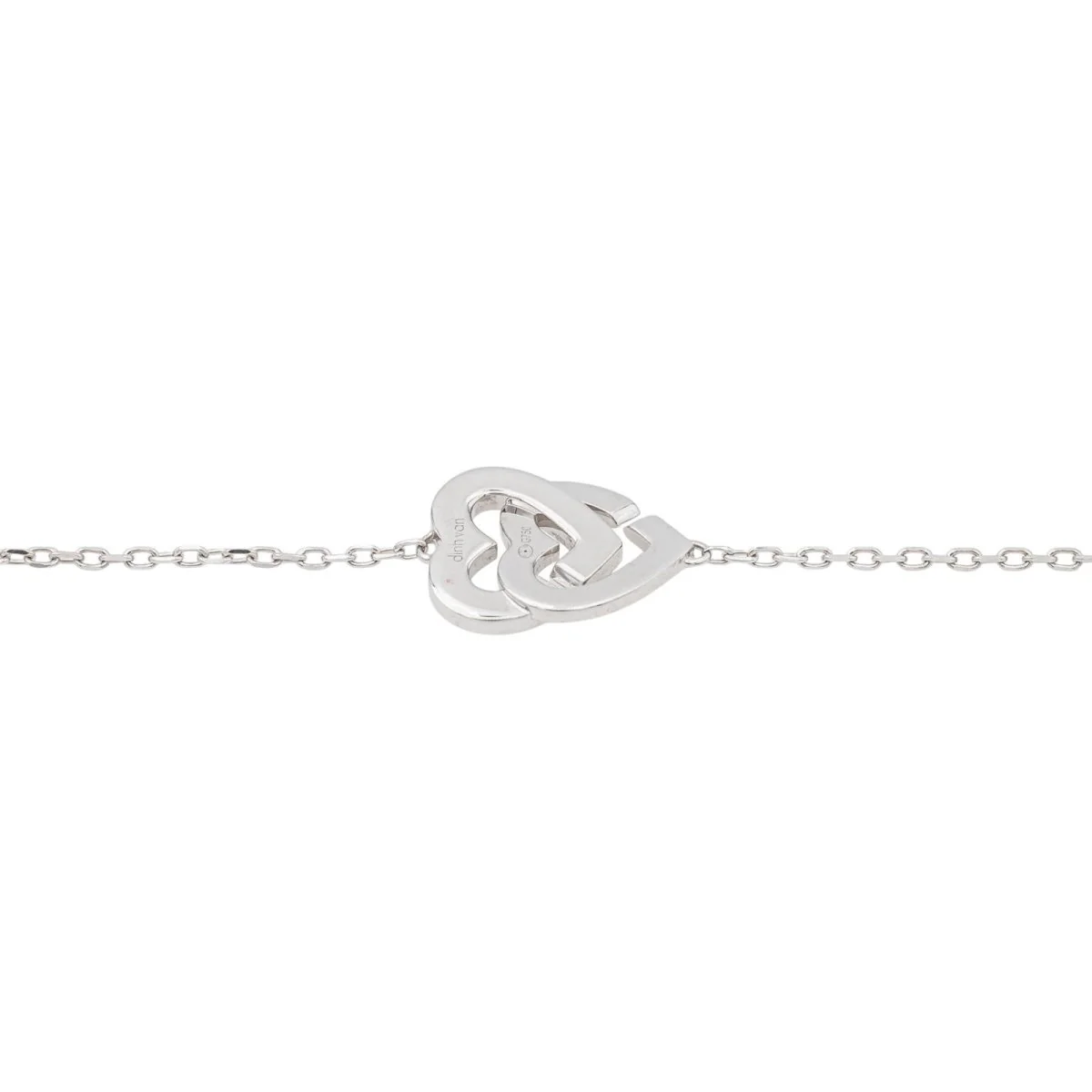 DINH VAN "Double heart" bracelet in white gold and diamond - Image 6