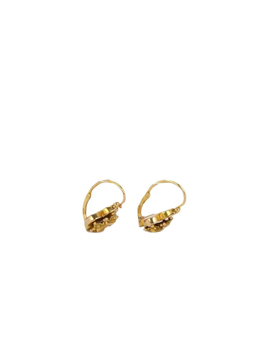 Dormeuses earrings in yellow gold and fine pearls - Image 3