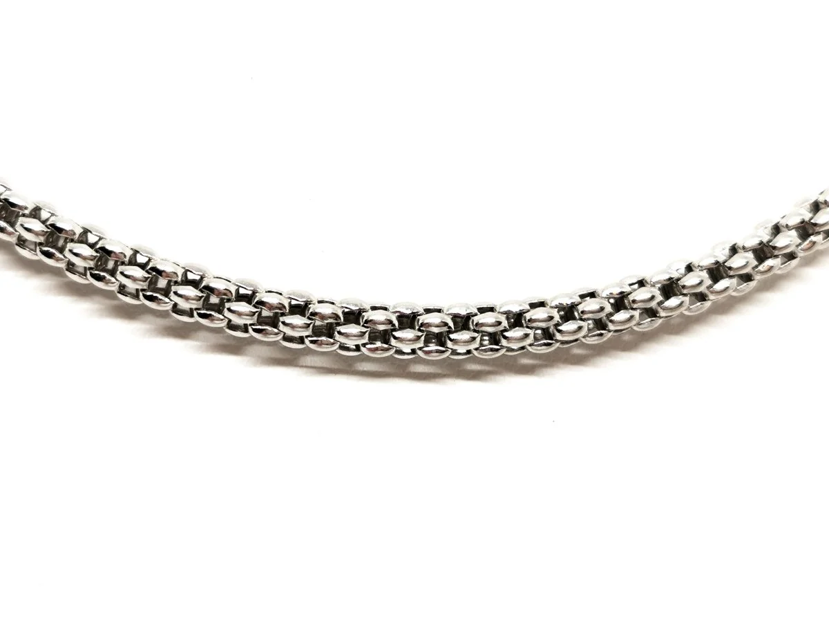 FOPE popcorn mesh chain necklace in white gold - Image 4