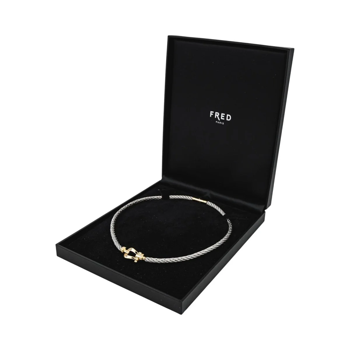 FRED "Force 10" Mesh Necklace in Yellow Gold and Steel - Image 8