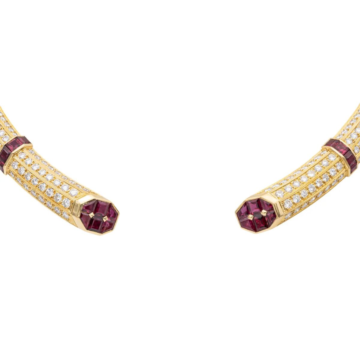 Torque FRED necklace in yellow gold, rubies and diamonds - Image 3