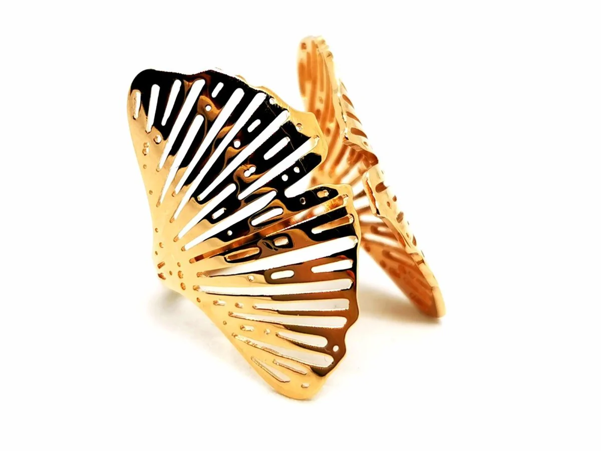 Ginette NY Gingko Ring Pink gold - Image 9