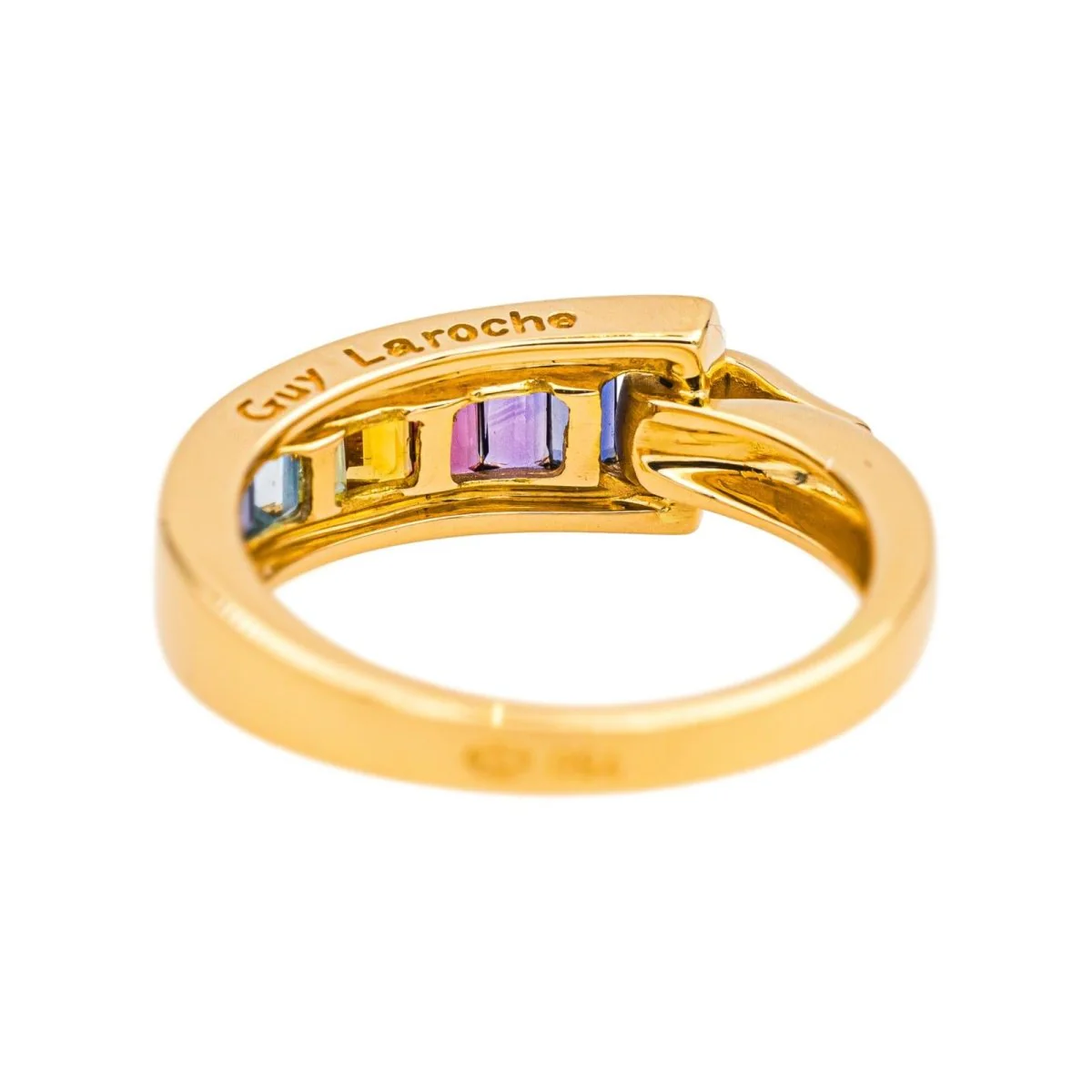 Ring GUY LAROCHE headband in yellow gold, amethyst, citrine, garnet, peridot and topaz - Image 5