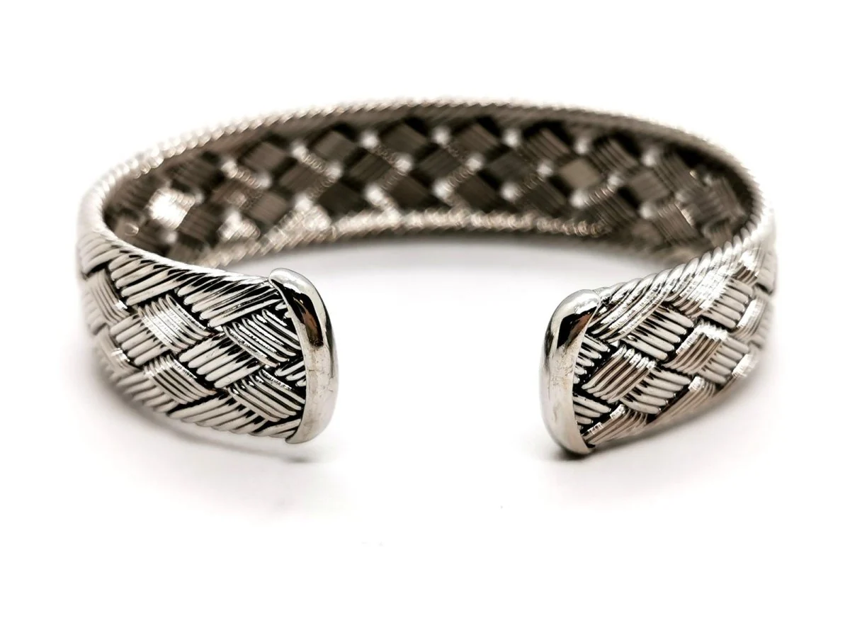 HERMÈS Braided Cuff Bracelet in white gold - Image 7