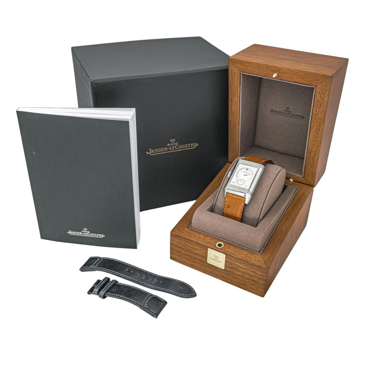 JAEGER-LECOULTRE "Reverso Tribute Duoface" watch in steel, silver and leather - Image 10