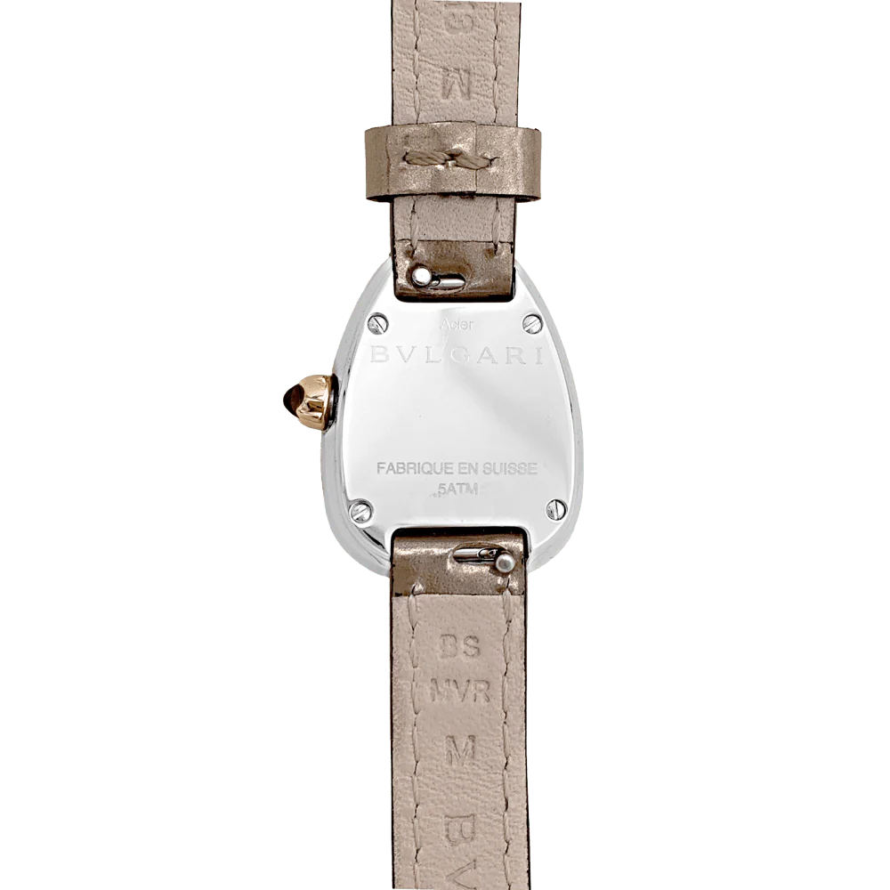 BULGARI "Serpenti" watch in rose gold, steel, leather and diamonds - Image 8