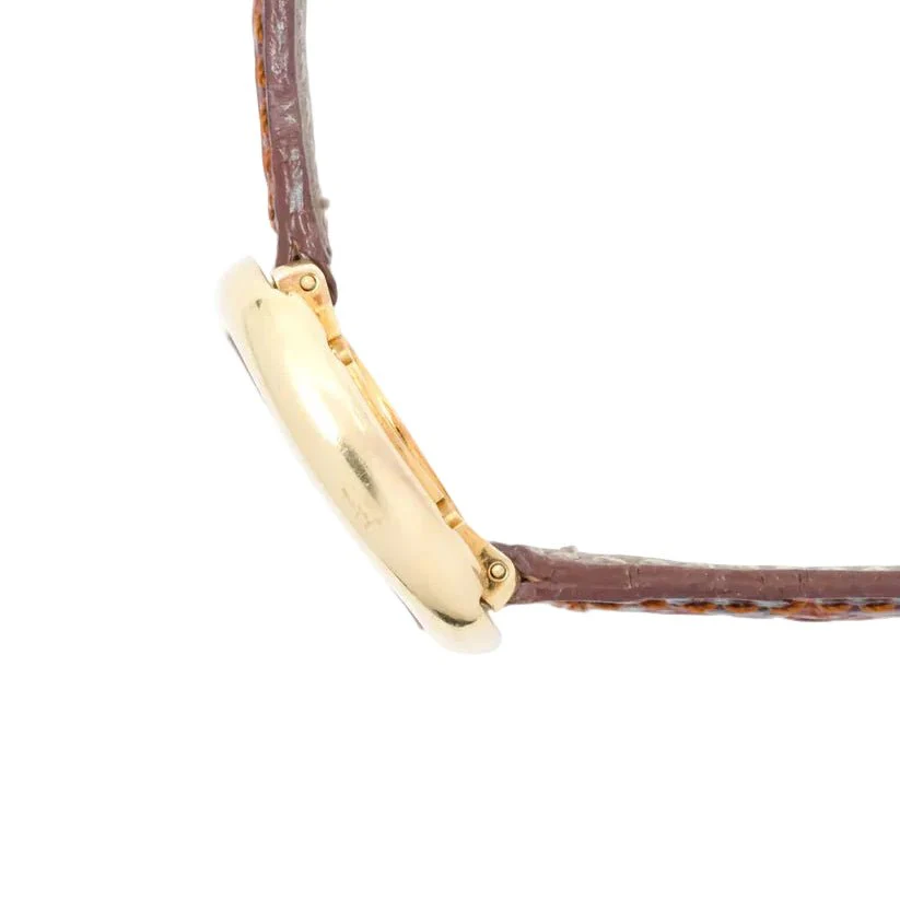 CARTIER "Baignoire" Watch in yellow gold and leather - Image 7
