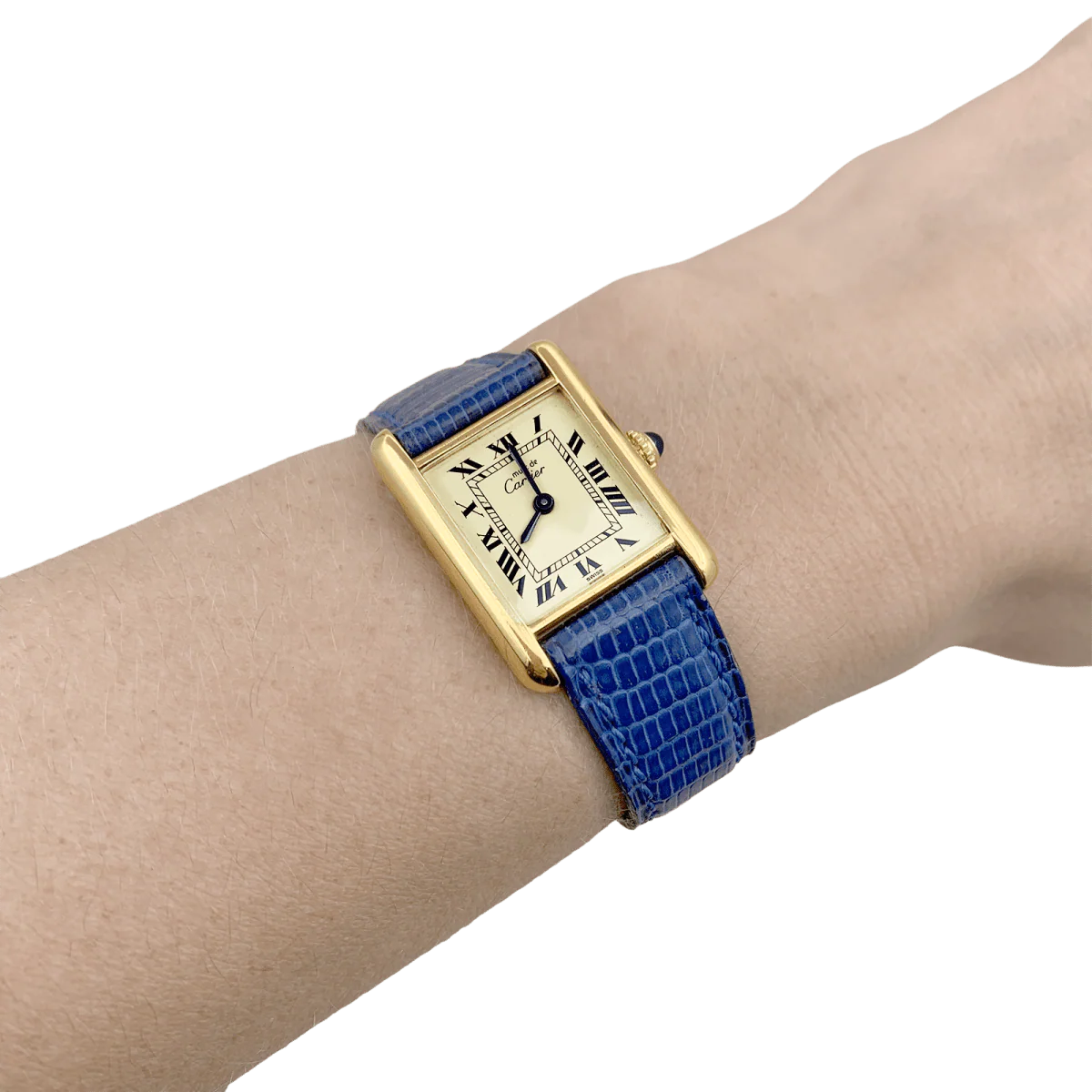 Watch CARTIER "Tank Must" in silver gold-plated and leather - Image 2
