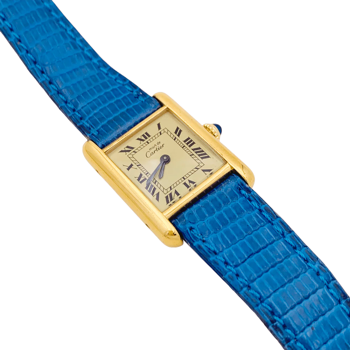 Watch CARTIER "Tank Must" in silver gold-plated and leather - Image 3