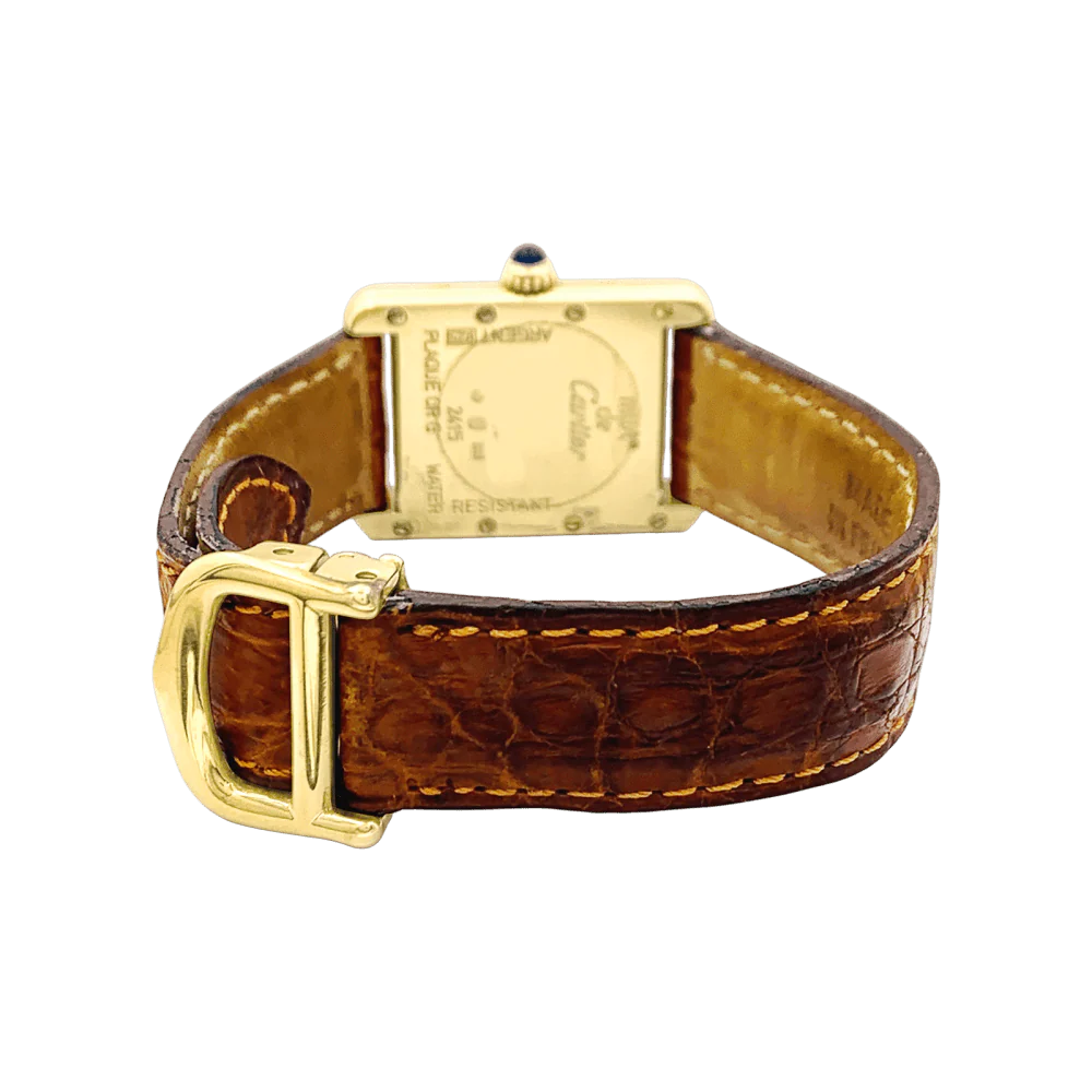 CARTIER "Tank Must" watch in silver, steel, and leather - Image 5